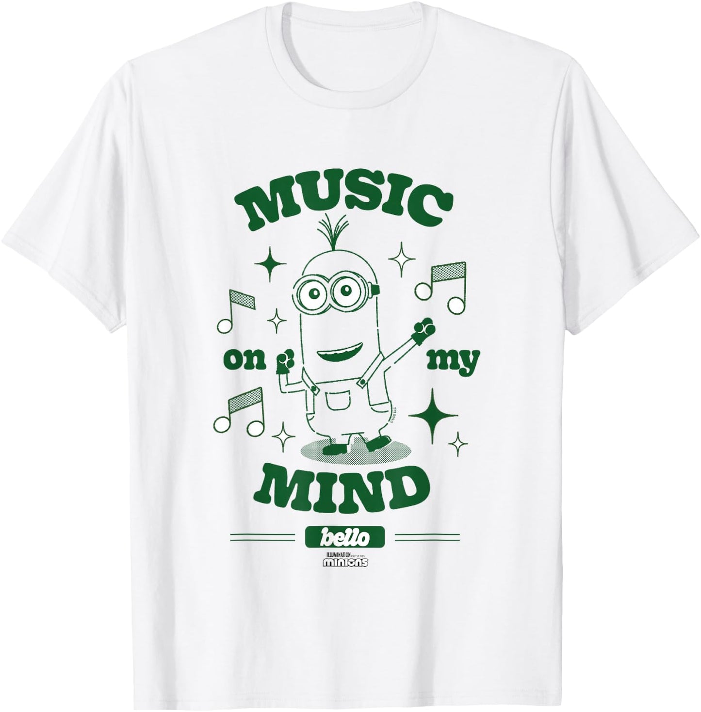 Minions Music On My Mind Bello Minion Dance Party T-Shirt - T-Shirt | White