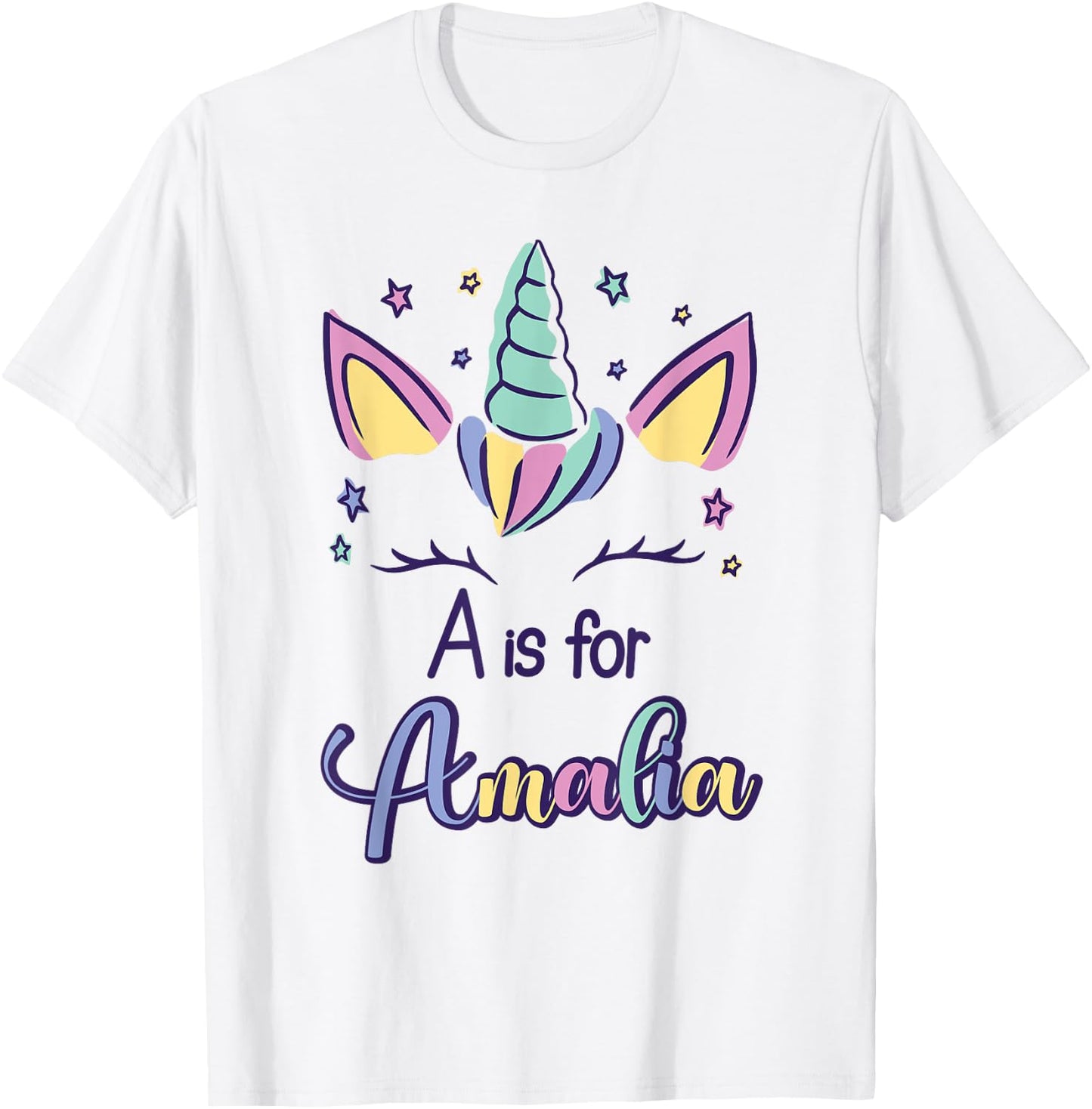 First Name Amalia Personalized A Is For Amalia T-Shirt - T-Shirt | White