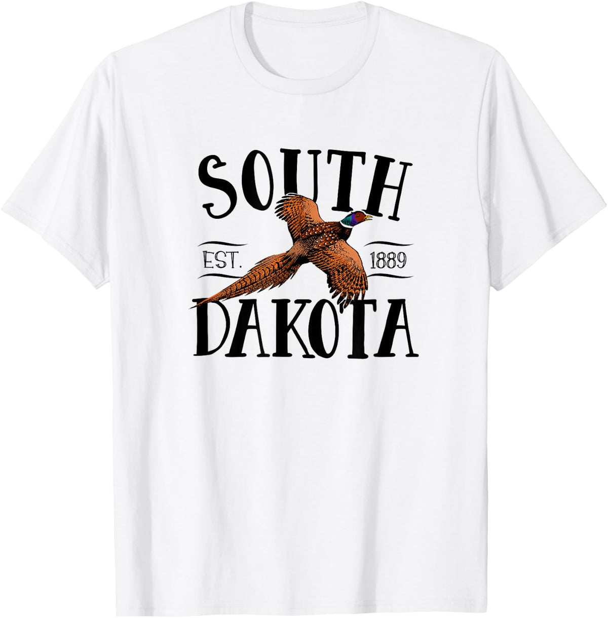 SOUTH DAKOTA Ring Necked Pheasant design T-Shirt - T-Shirt | White