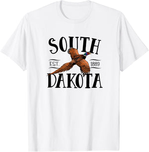 SOUTH DAKOTA Ring Necked Pheasant design T-Shirt - T-Shirt | White