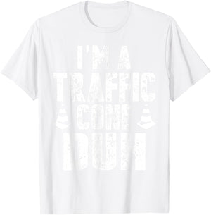I'm a Traffic Cone Duh Funny Halloween Costume Vintage T-Shirt - T-Shirt | White
