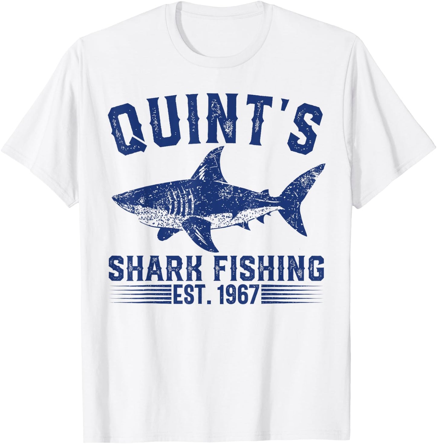 Vintage Quint's Shark Fishing 1967 Retro Fisher Birthday T-Shirt - T-Shirt | White