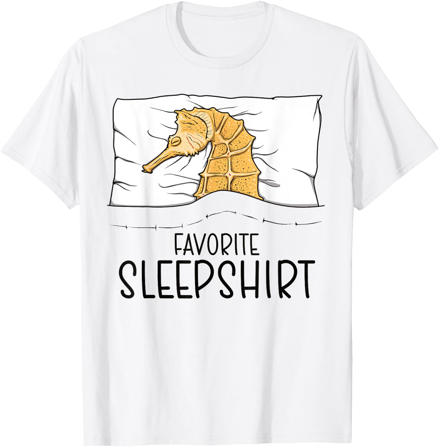 Favorite Sleepshirt Seahorse, Napping Seahorse Pajama T-Shirt - T-Shirt | White