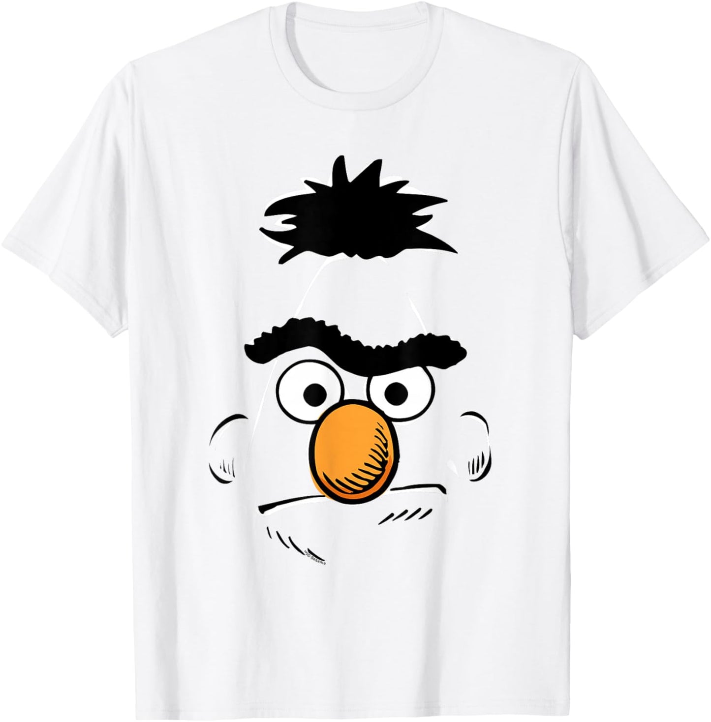 Sesame Street Bert Retro Sketch Face Halloween Costume T-Shirt - T-Shirt | White