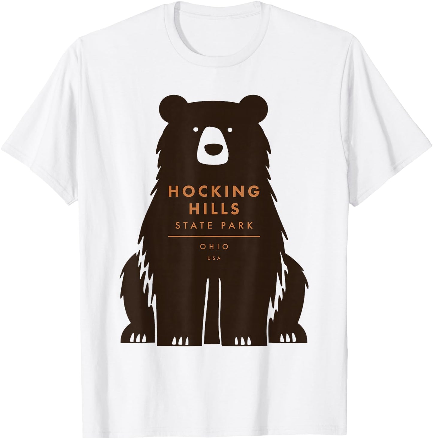 Hocking Hills State Park Ohio Retro Vintage Bear T-Shirt - T-Shirt | White
