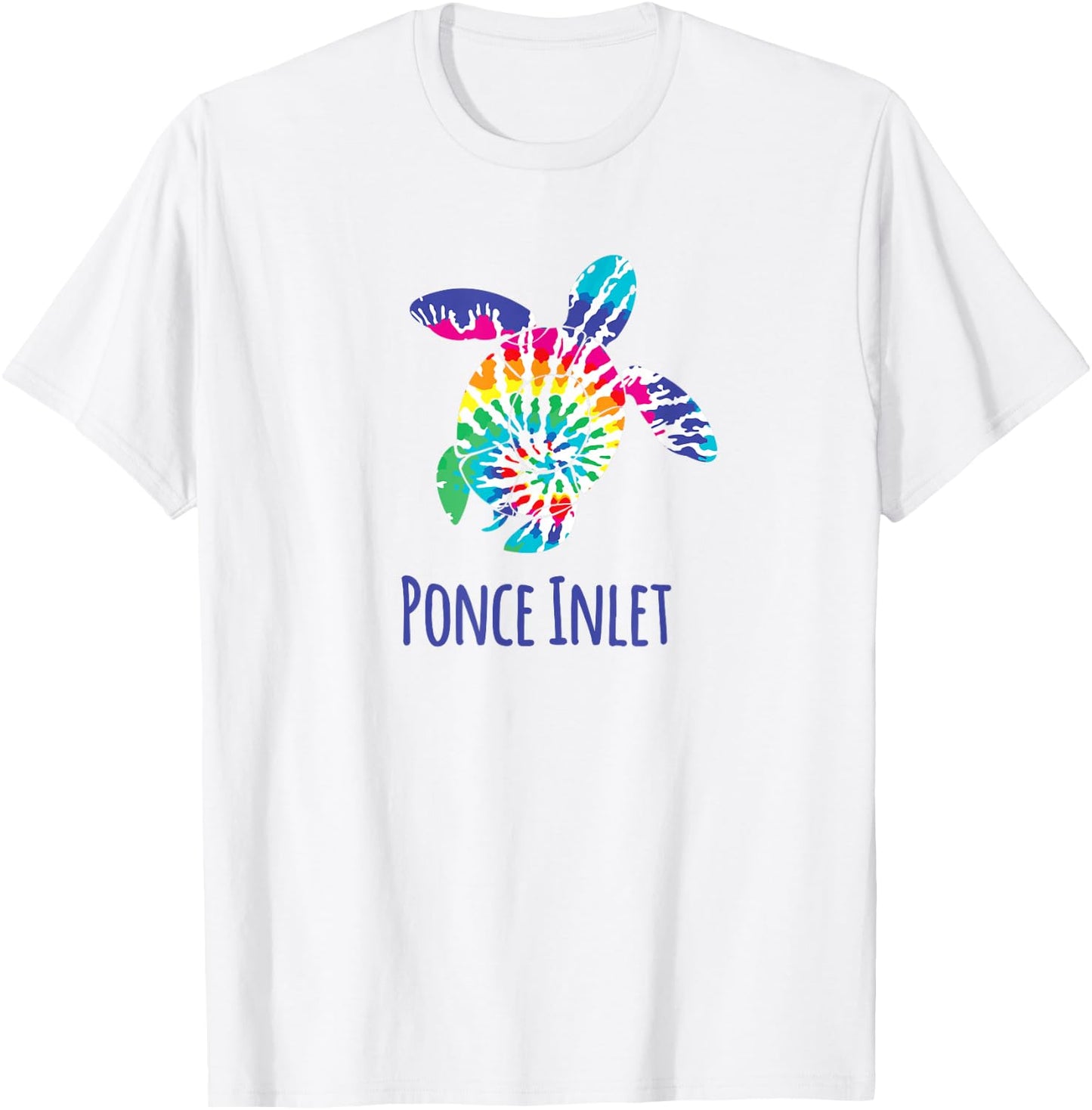 Ponce Inlet Florida Coastal Batik Tie Dye Loggerhead Turtle T-Shirt - T-Shirt | White