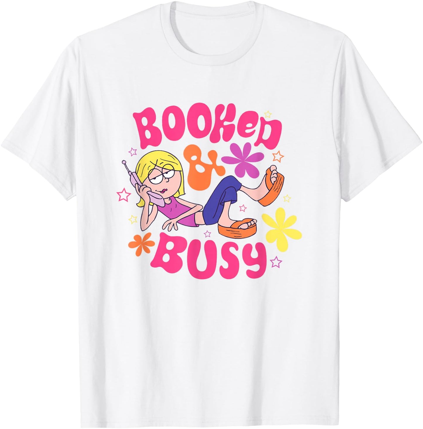 Disney Lizzy McGuire Cool Lizzie Boked & Busy Big Chest Logo T-Shirt - T-Shirt | White