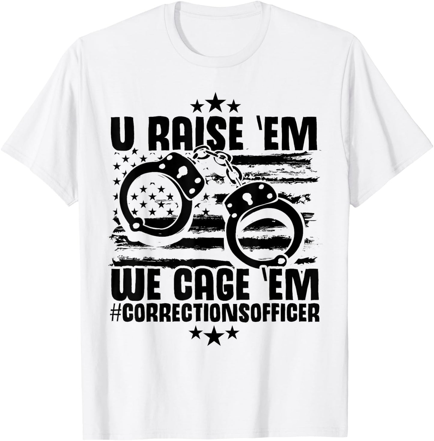 Corrections Decor Thin Silver Line Gear Correctional Officer T-Shirt - T-Shirt | White