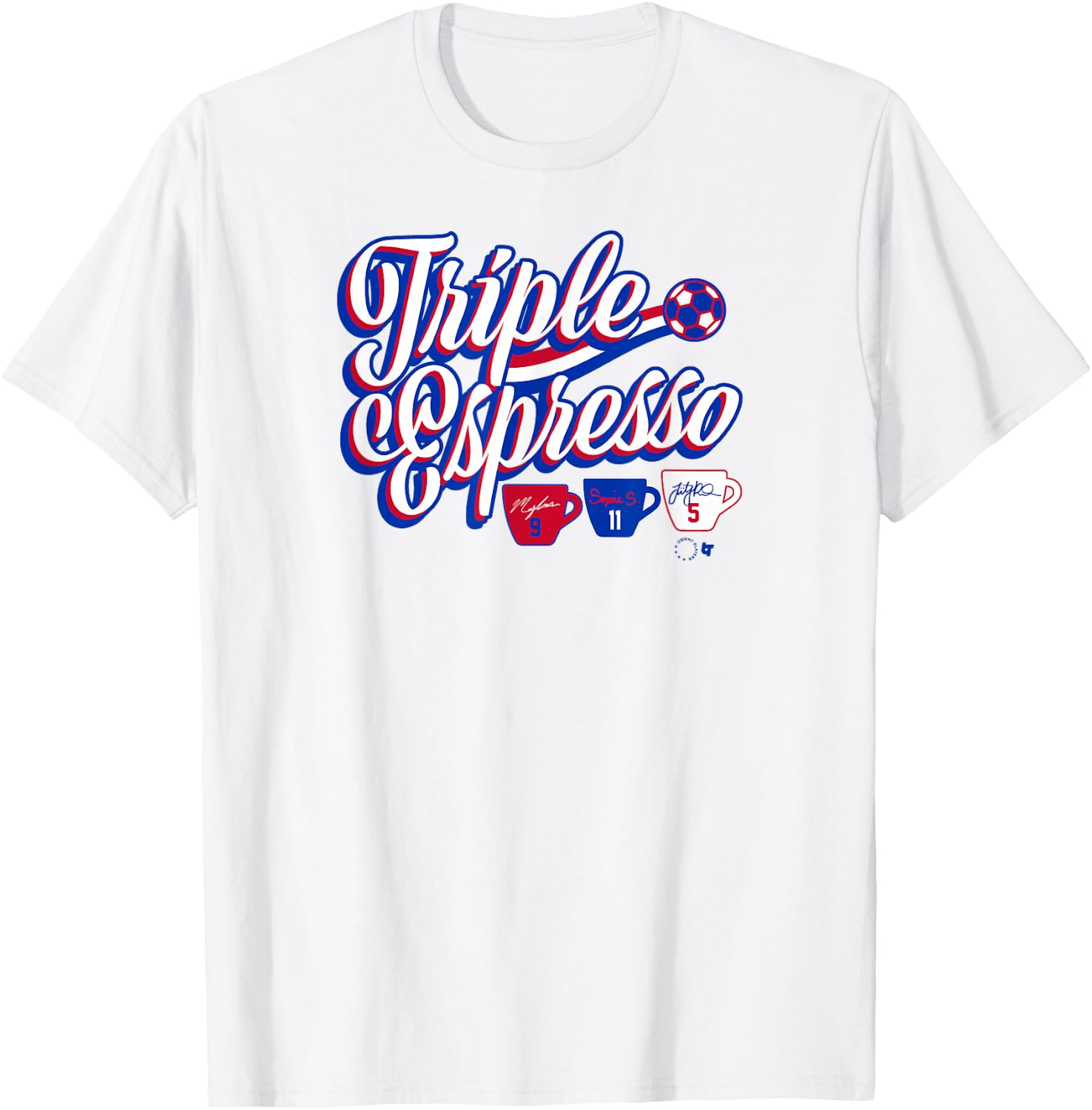 Swanson, Rodman, & Smith - Triple Espresso - USA Soccer T-Shirt - T-Shirt | White