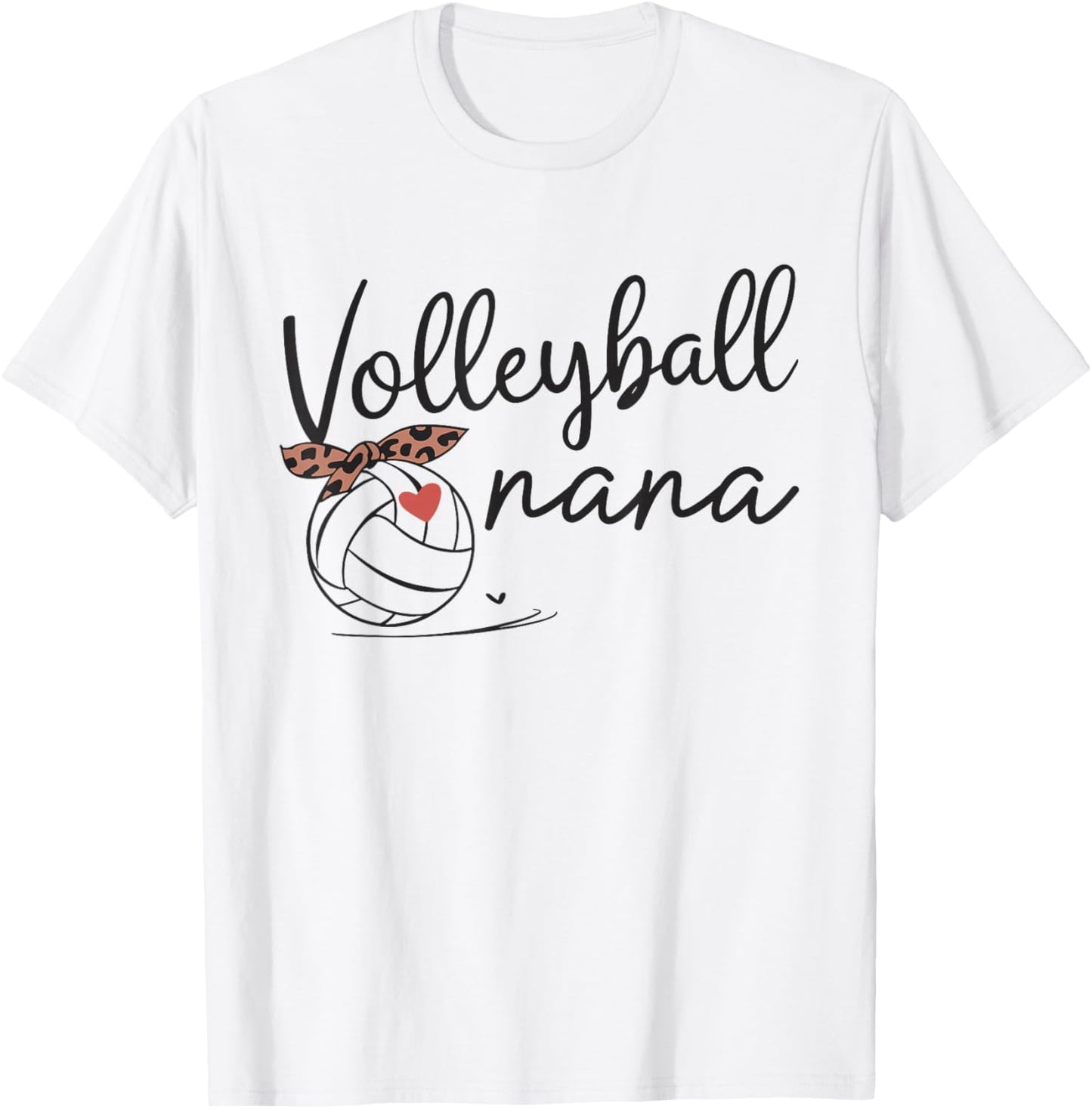 Volleyball nana leopard funny mother's day T-Shirt - T-Shirt | White