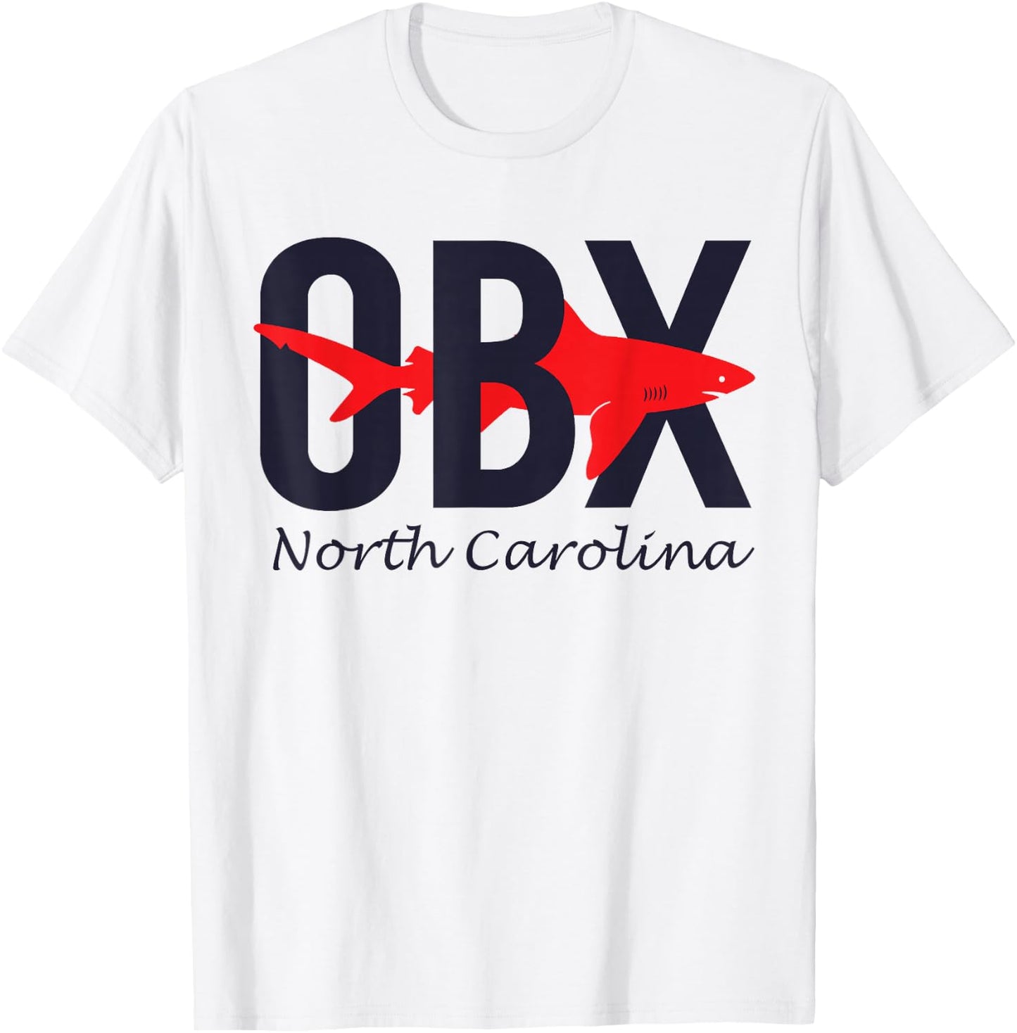 Outer Banks of North Carolina T Shirt OBX Shark T-Shirt - T-Shirt | White