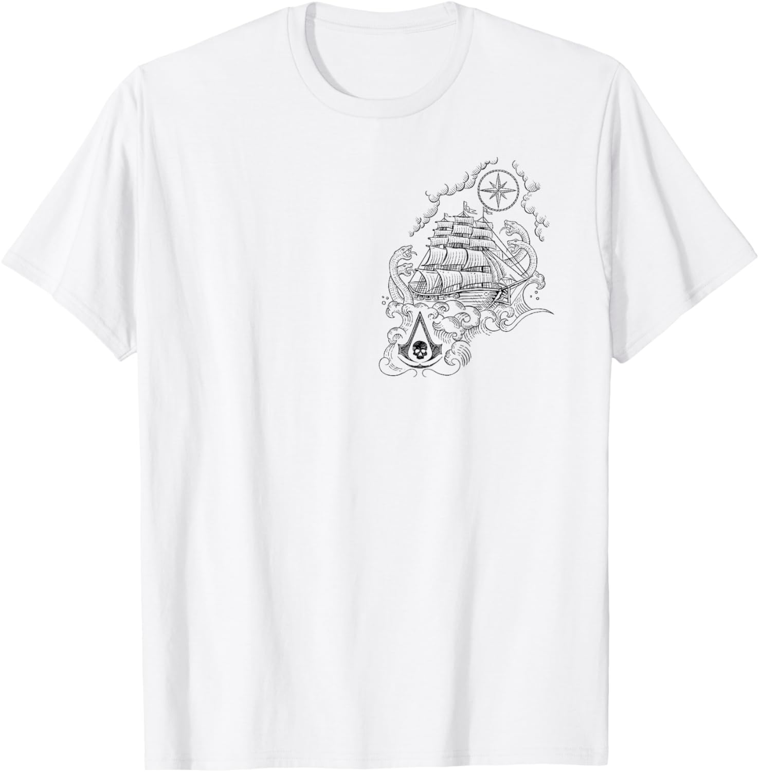Assassin's Creed: Black Flag Tattoo Officially Licensed T-Shirt - T-Shirt | White