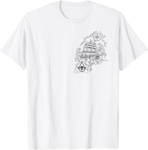 Assassin's Creed: Black Flag Tattoo Officially Licensed T-Shirt - T-Shirt | White