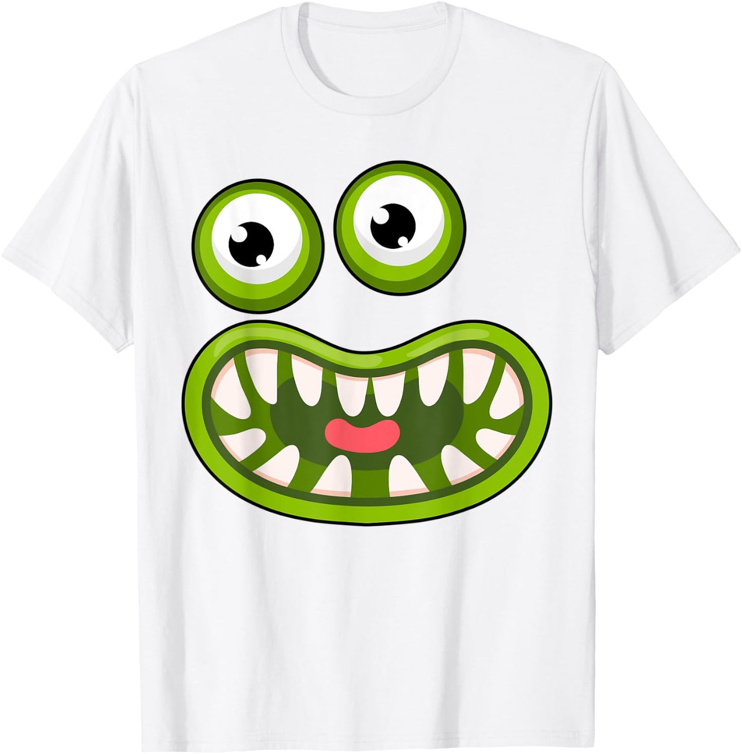 Funny Green Big Mouth Monster Easy Halloween Costume T-Shirt - T-Shirt | White