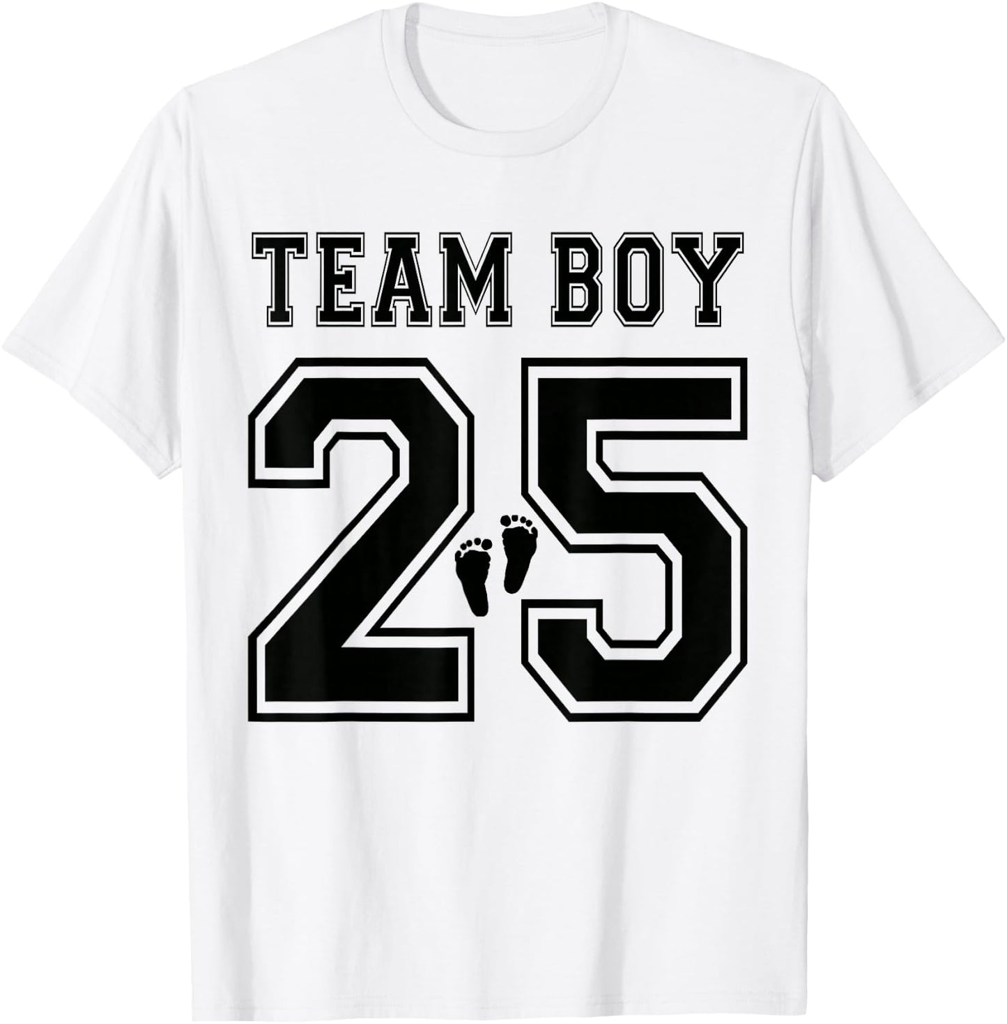 Team Boy 2025 Gender Reveal Boy Baby Shower Adoption T-Shirt - T-Shirt | White