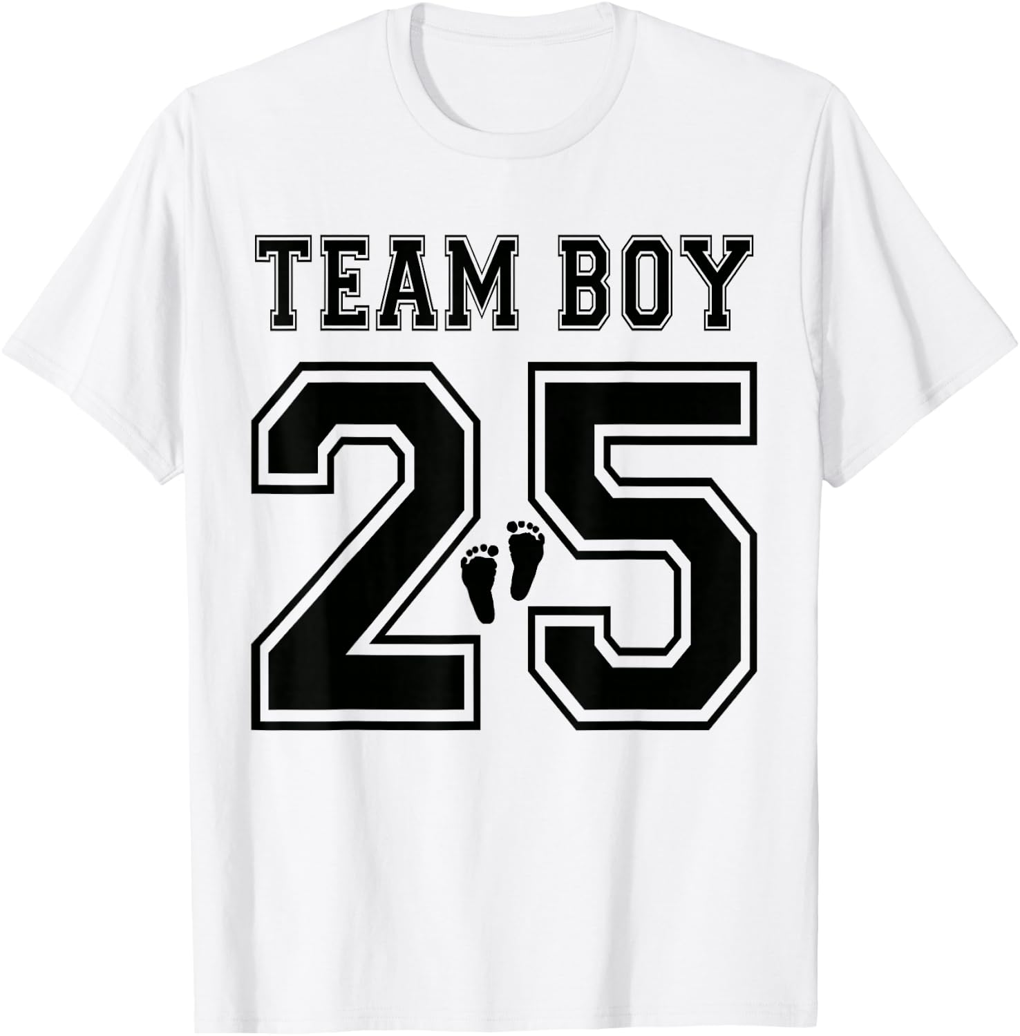 Team Boy 2025 Gender Reveal Boy Baby Shower Adoption T-Shirt - T-Shirt | White