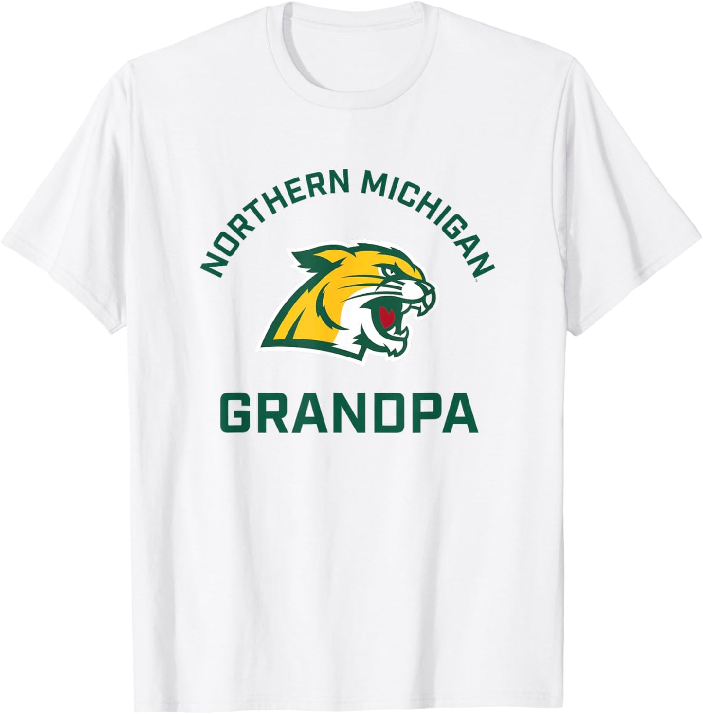 Northern Michigan University NMU Wildcats Arched Grandpa T-Shirt - T-Shirt | White