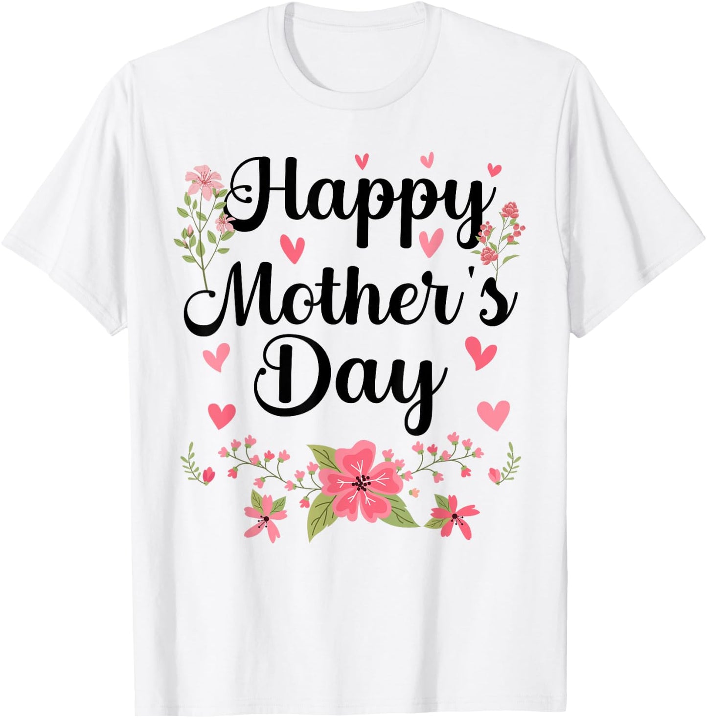 Happy Mother's Day Mommy Cute Floral Women For Mom Grandma T-Shirt - T-Shirt | White