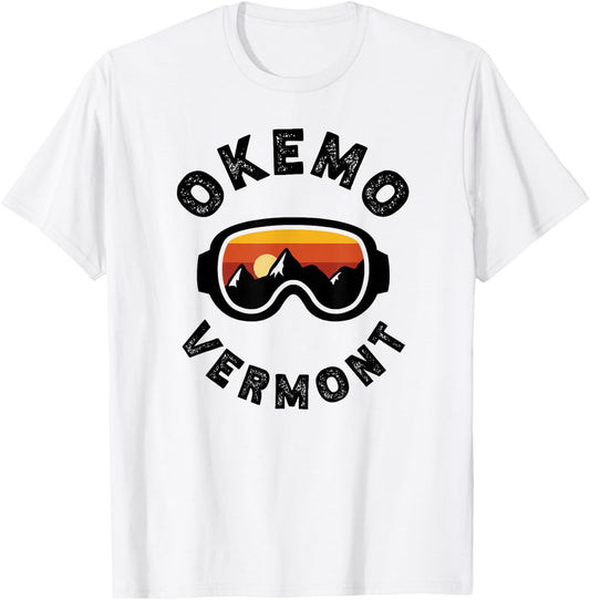 Okemo Skiing Ski Snowboarding In Vermont, New England T-Shirt - T-Shirt | White