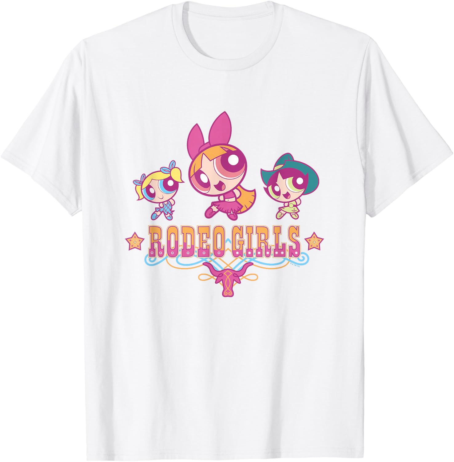 The Powerpuff Girls Rodeo Girls Group Shot Vintage T-Shirt - T-Shirt | White