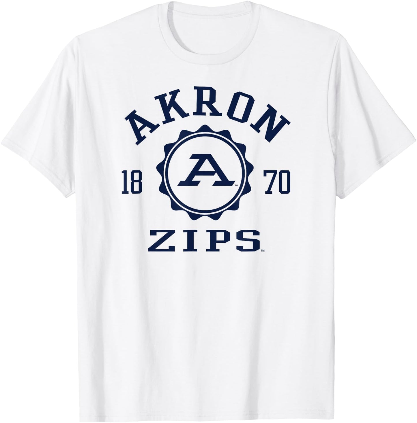 Akron Zips Stamp Gray Officially Licensed T-Shirt - T-Shirt | White