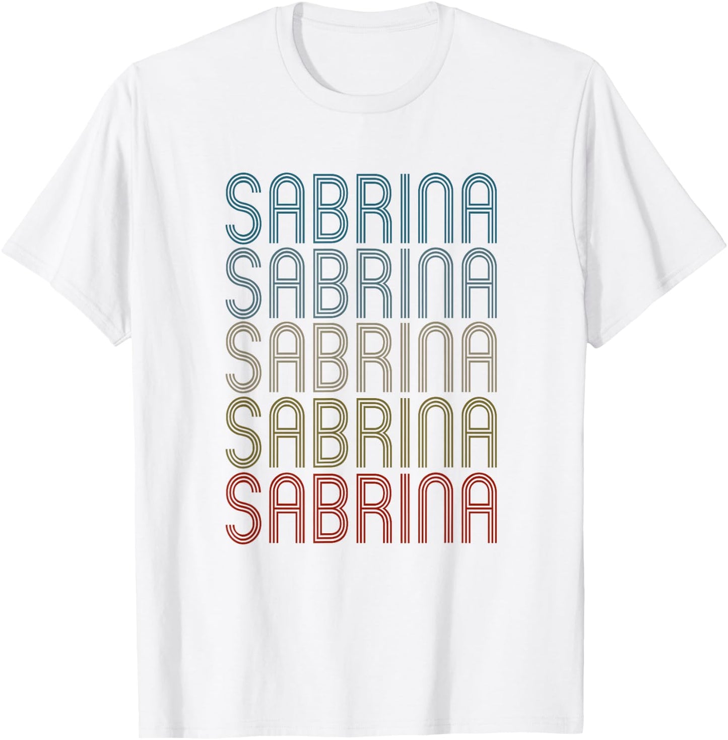 Sabrina First Name Vintage Retro T-Shirt - T-Shirt | White