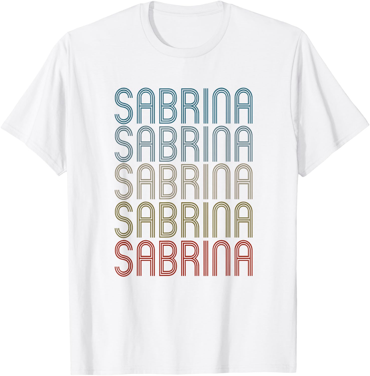 Sabrina First Name Vintage Retro T-Shirt - T-Shirt | White