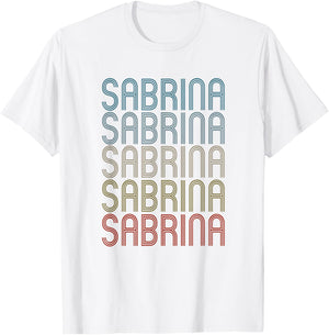 Sabrina First Name Vintage Retro T-Shirt - T-Shirt | White