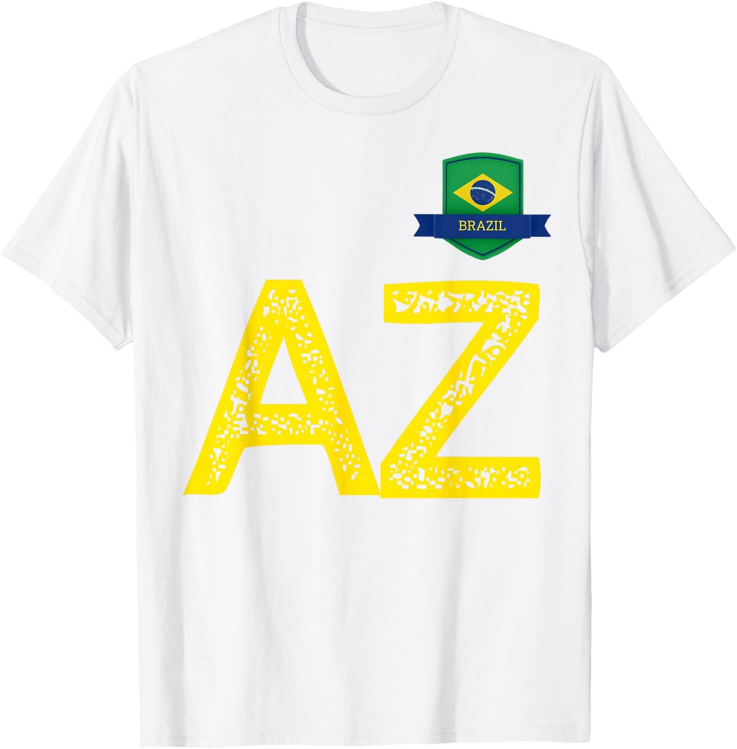 Brazil Human-Flag Letter A and Letter Z Brazil T-Shirt - T-Shirt | White