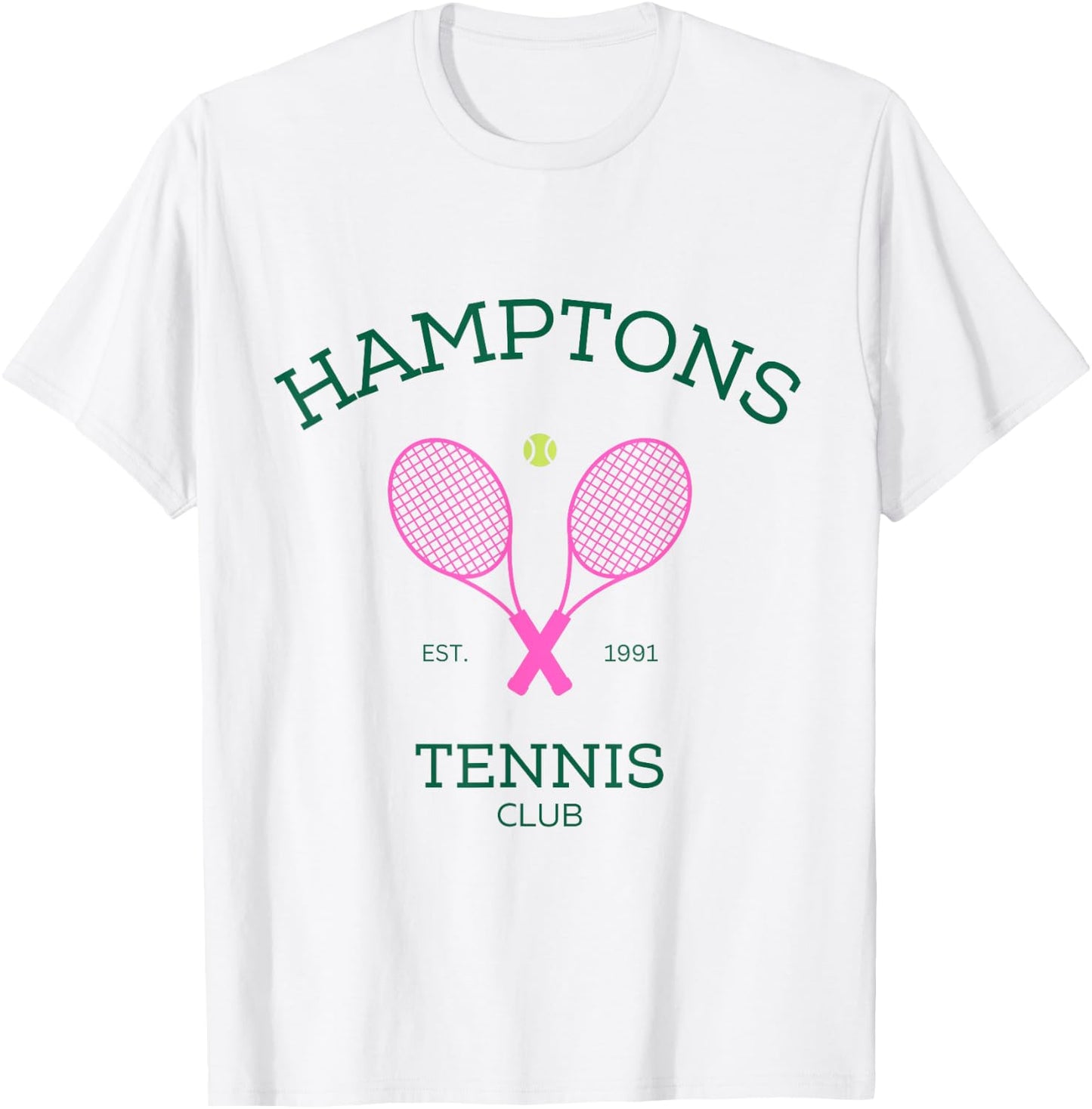 Hamptons New York Preppy Tennis Club T-Shirt - T-Shirt | White