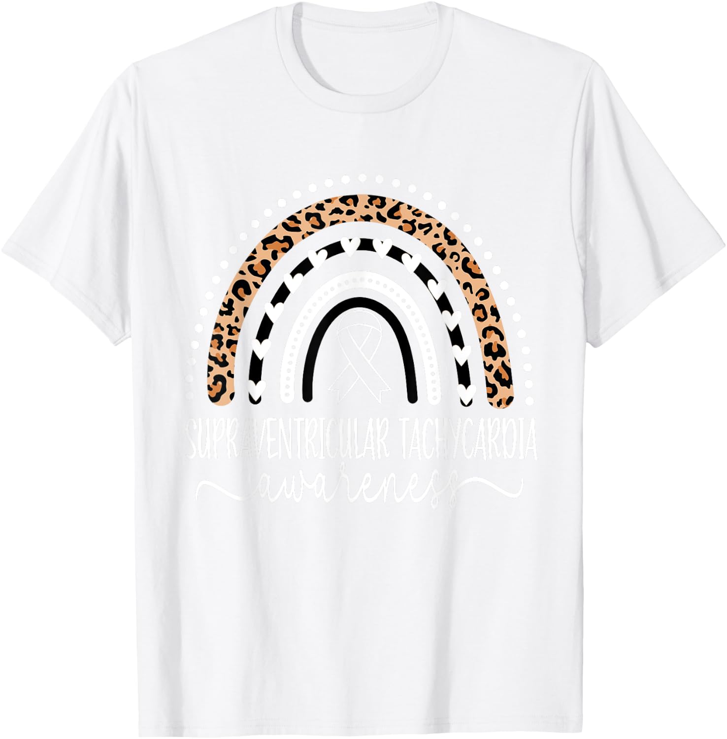supraventricular tachycardia SVT Awareness Wear Red Rainbow T-Shirt - T-Shirt | White