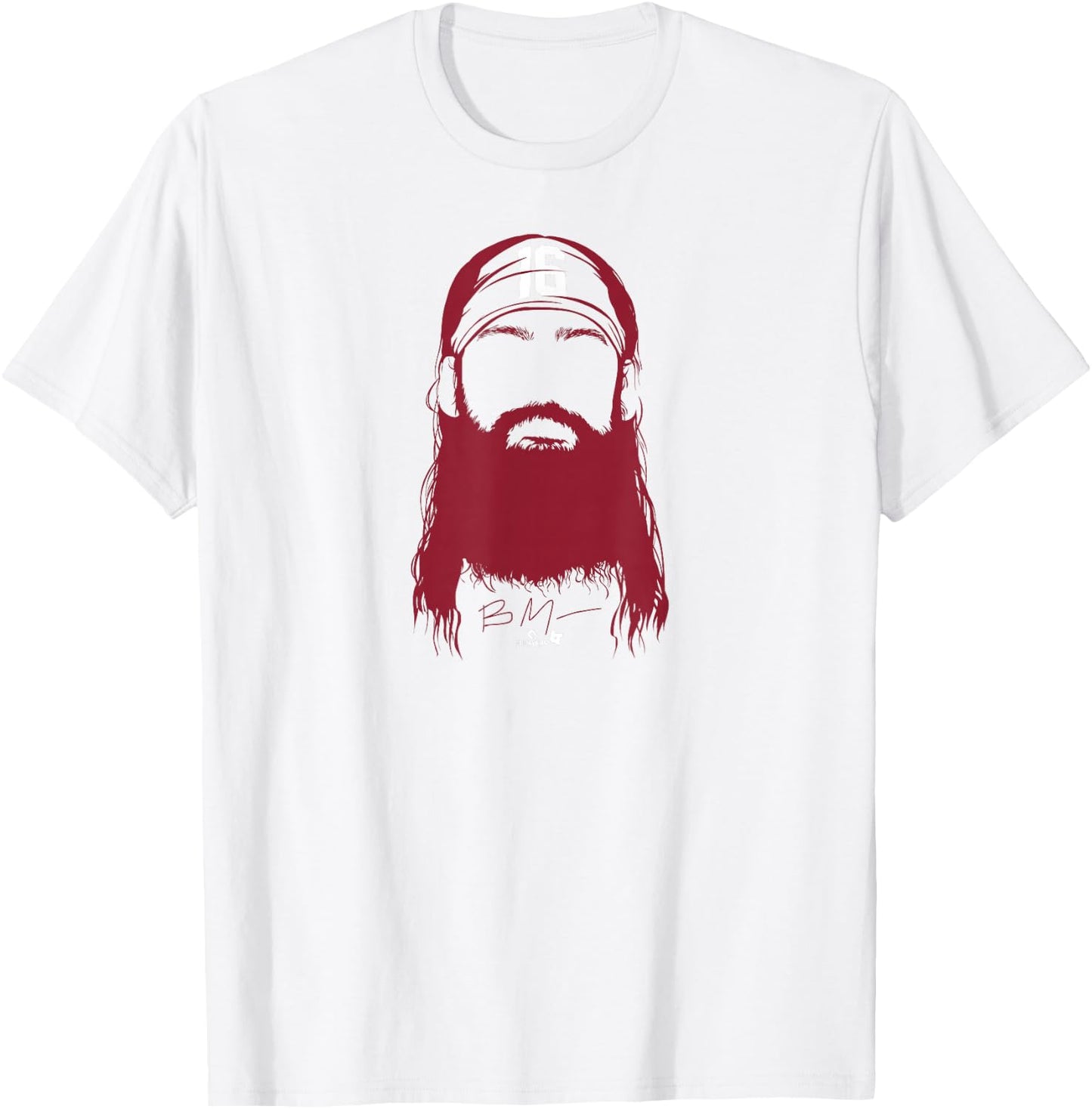 Brandon Marsh - Philly Beard (Blue) - Philadelphia Baseball T-Shirt - T-Shirt | White