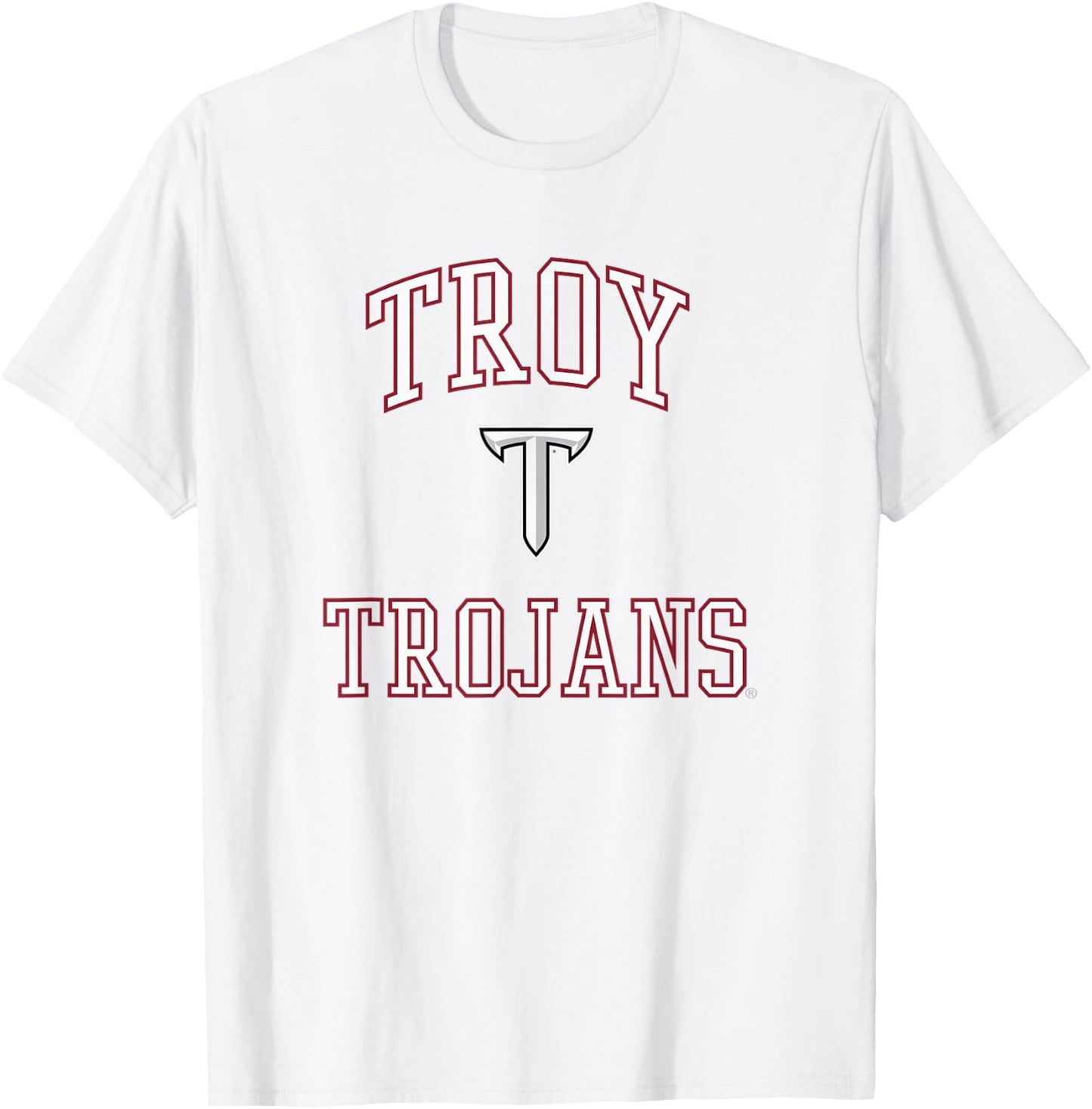 Troy Trojans Logo Gray Officially Licensed T-Shirt - T-Shirt | White