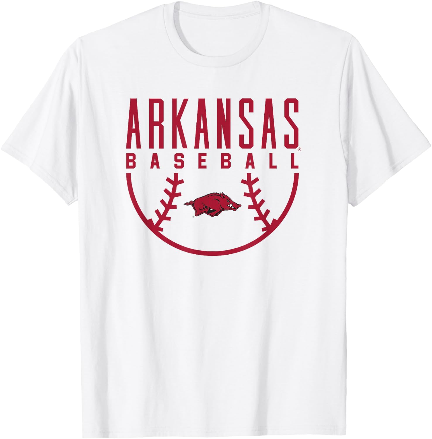University of Arkansas Razorbacks Baseball T-Shirt - T-Shirt | White
