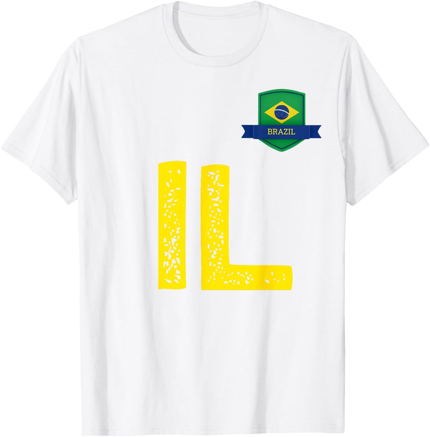Brazil Human Flag Letter I and Letter L Brazil T-Shirt - T-Shirt | White