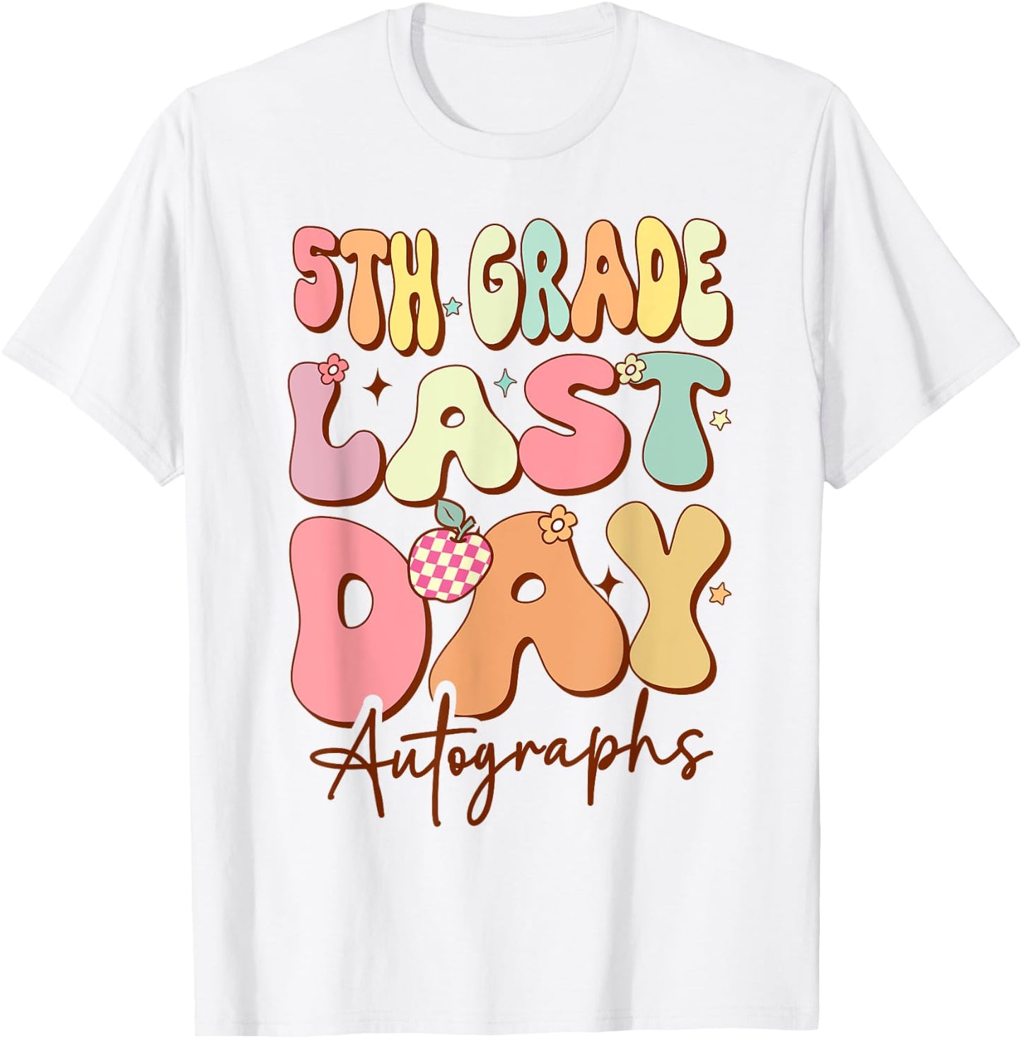 Last Day of School Autograph 5th Grade Graduation Boys Girls T-Shirt - T-Shirt | White