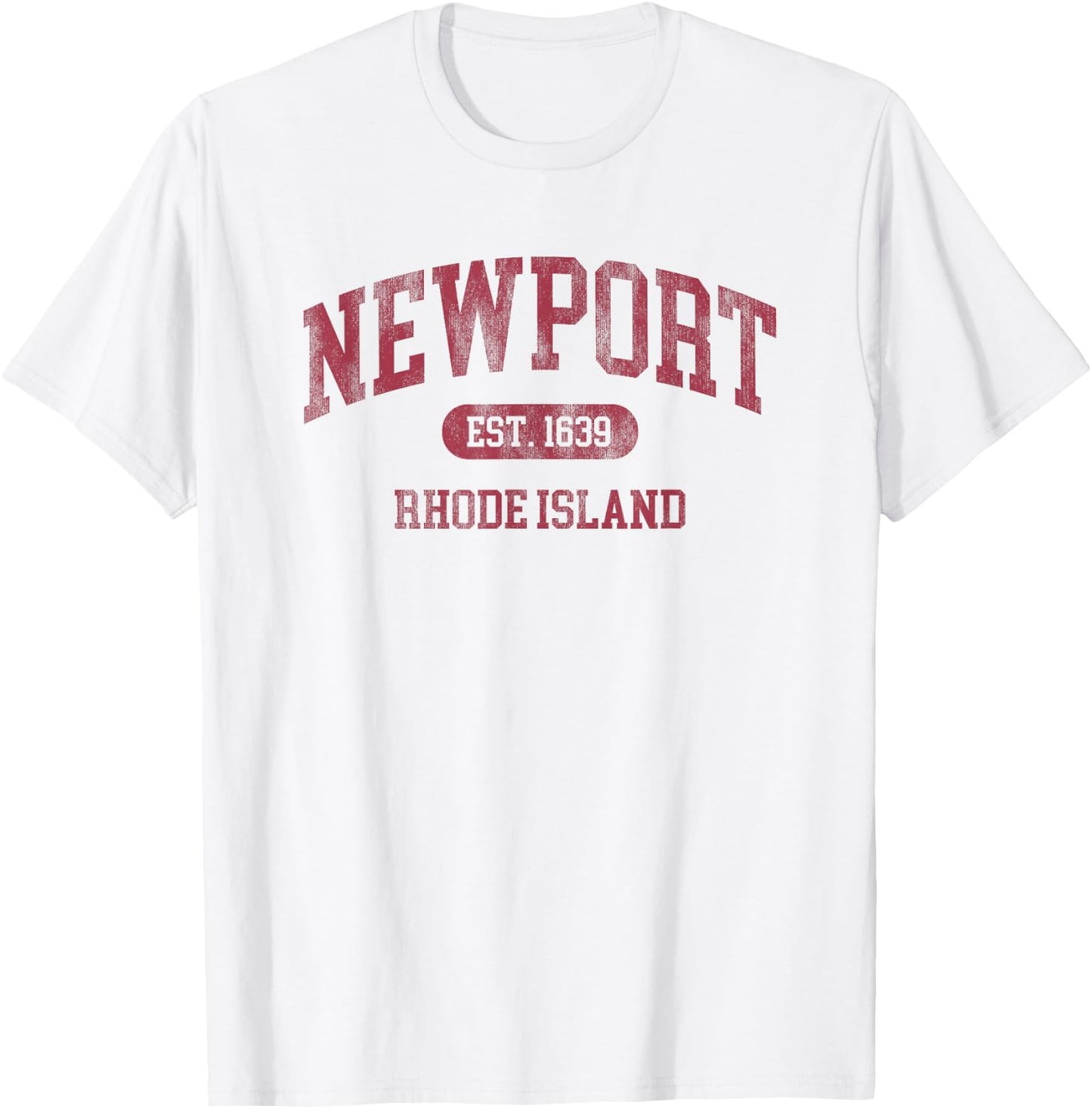 Vintage Newport Rhode Island Established 1639 Retro Souvenir T-Shirt - T-Shirt | White
