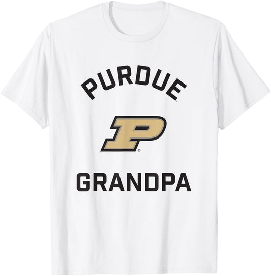 Purdue University Boilermakers Arched Grandpa T-Shirt - T-Shirt | White