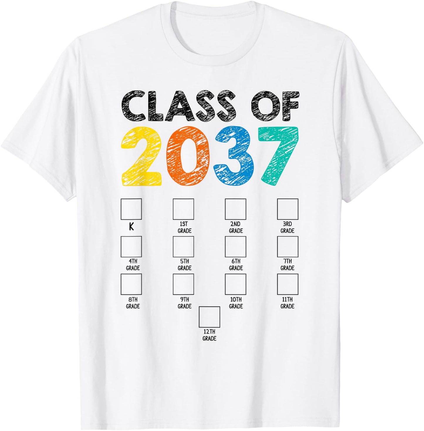 Class of 2037 Grow With Me First Day School Back to School T-Shirt - T-Shirt | White