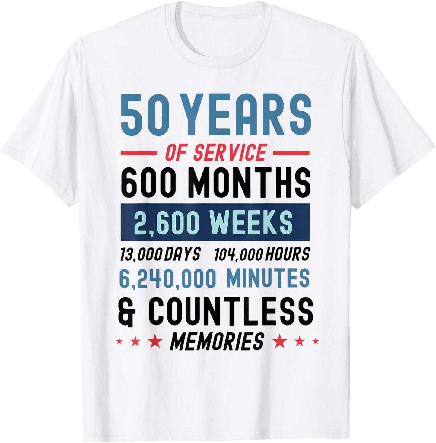 Funny Retirement 50 Years Of Service Retired Retiree T-Shirt - T-Shirt | White