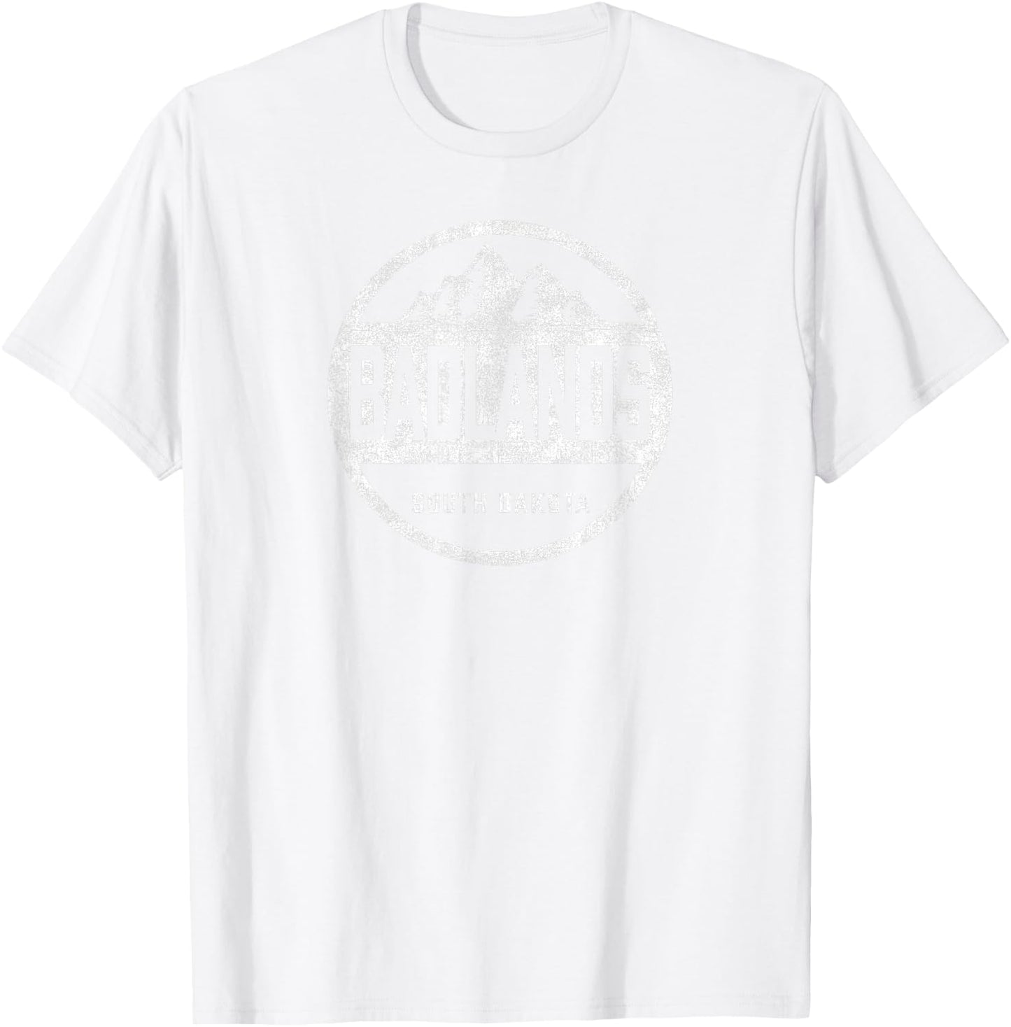 Retro Badlands South Dakota National Park Women Men Hiking T-Shirt - T-Shirt | White