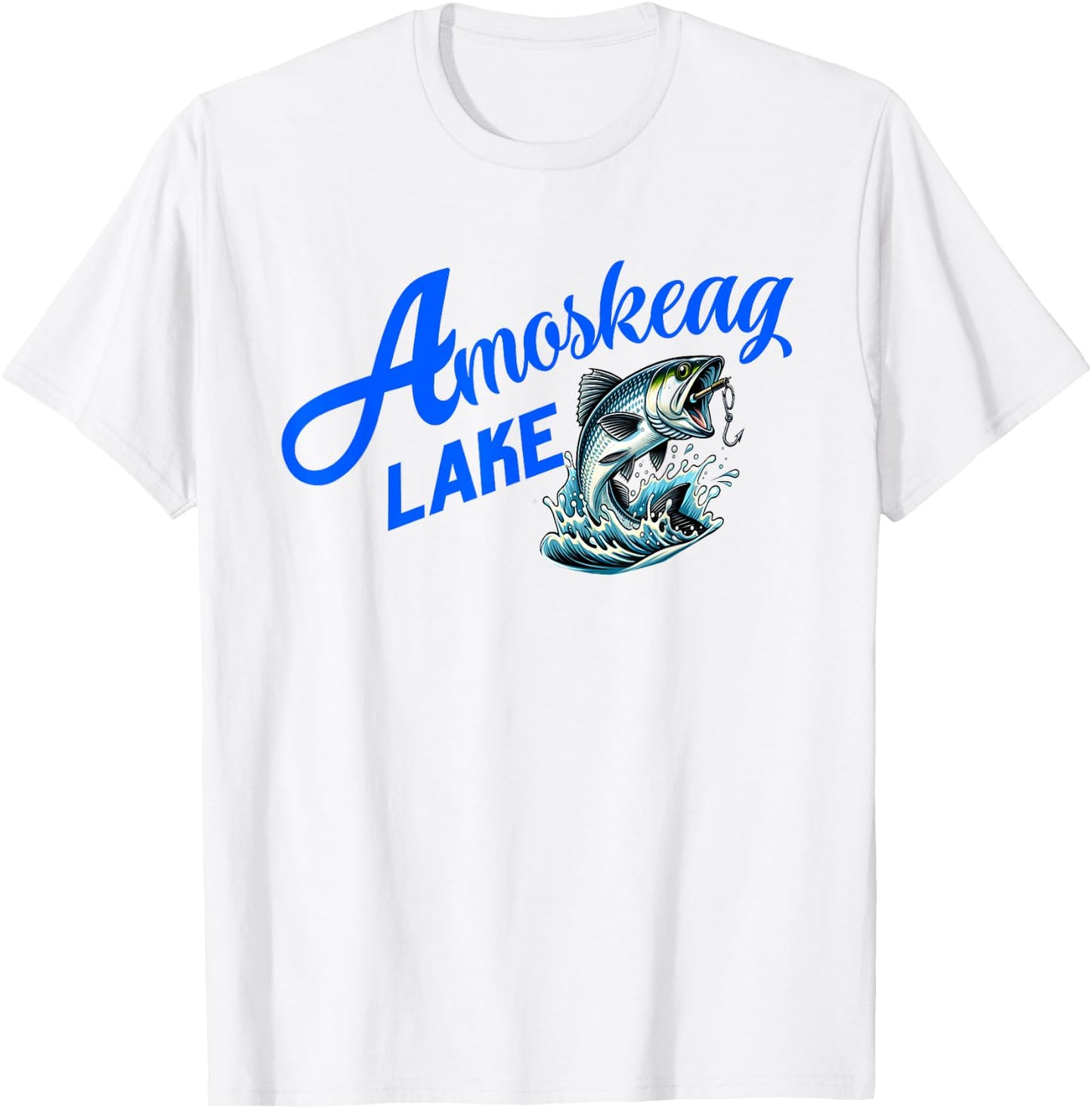 Amoskeag Lake Funny Fishing T-Shirt - T-Shirt | White