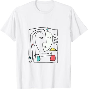 Artsy Minimalist Graphic Art T-Shirt - T-Shirt | White
