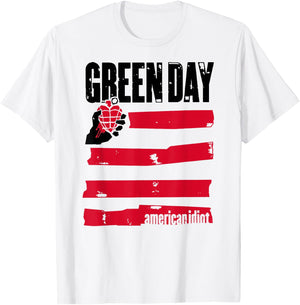 Green Day Idiot Flag T-Shirt - T-Shirt | White