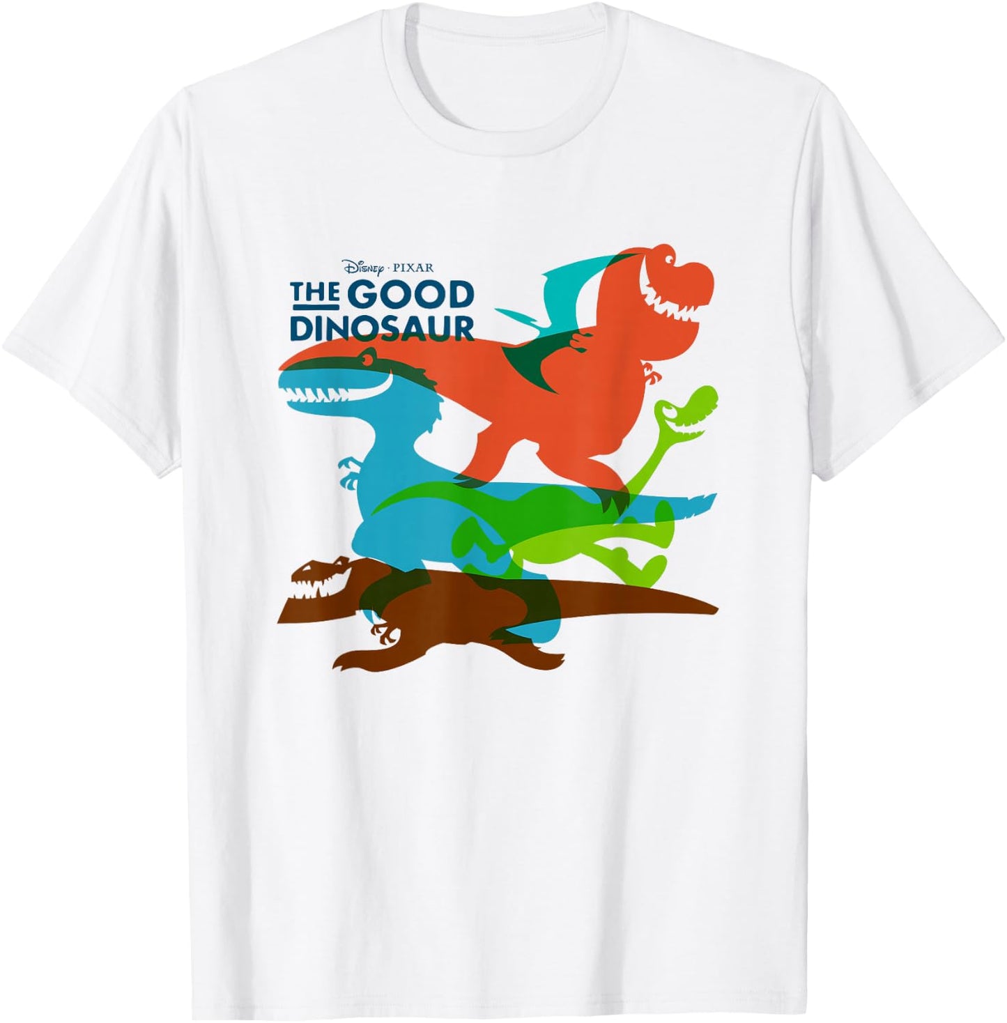 Disney Pixar The Good Dinosaur Group Shot Silhouettes Logo T-Shirt - T-Shirt | White