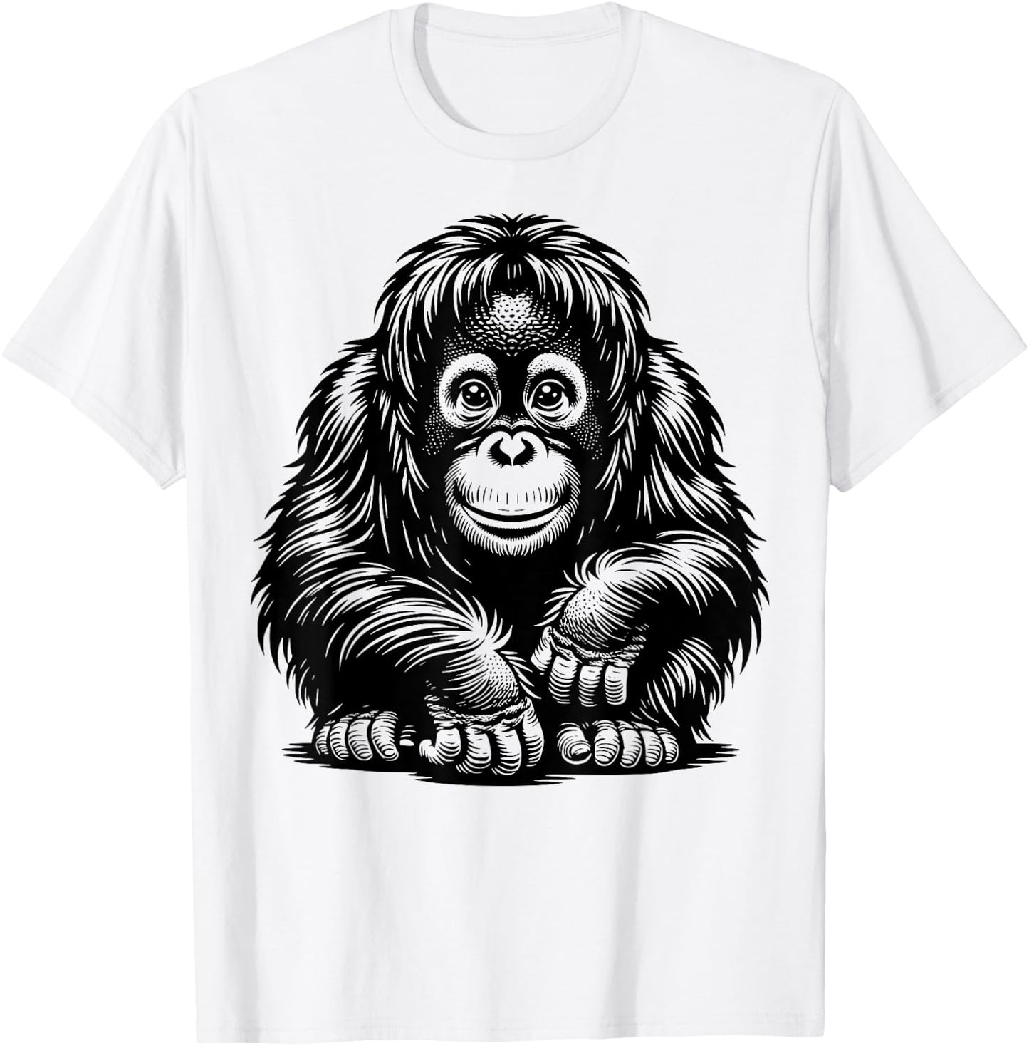 Vintage baby Orangutan Primate monkey adorable funny T-Shirt - T-Shirt | White