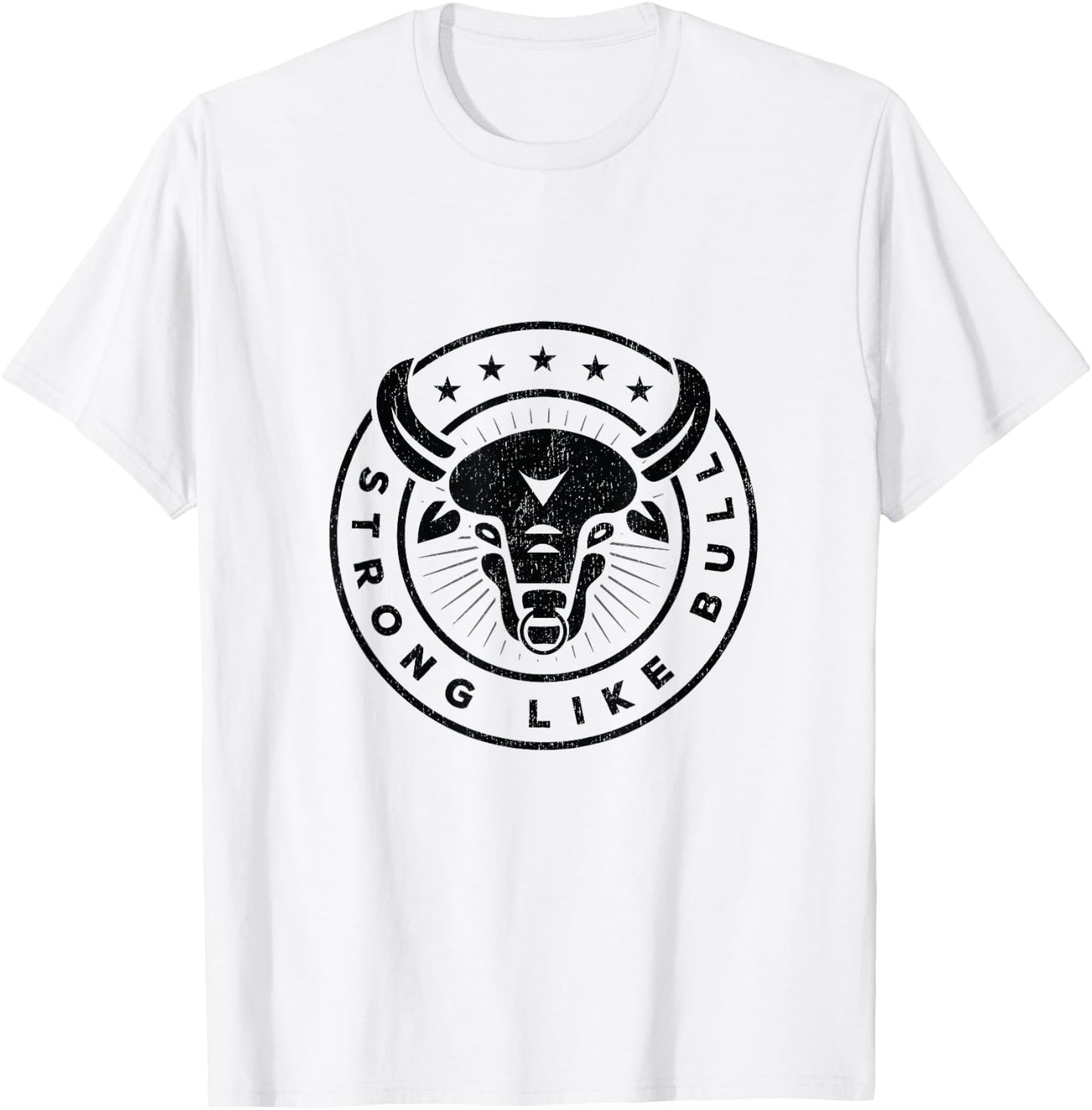 Strong Like A Bull Powerlifting Bodybuilding T-Shirt - T-Shirt | White