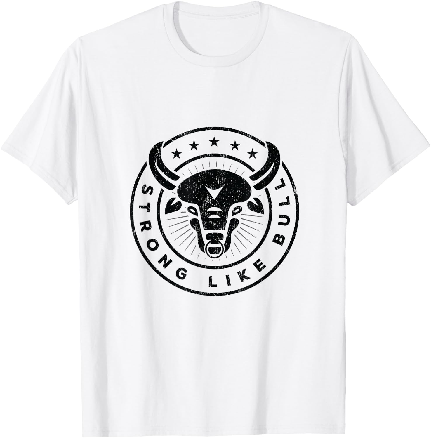 Strong Like A Bull Powerlifting Bodybuilding T-Shirt - T-Shirt | White