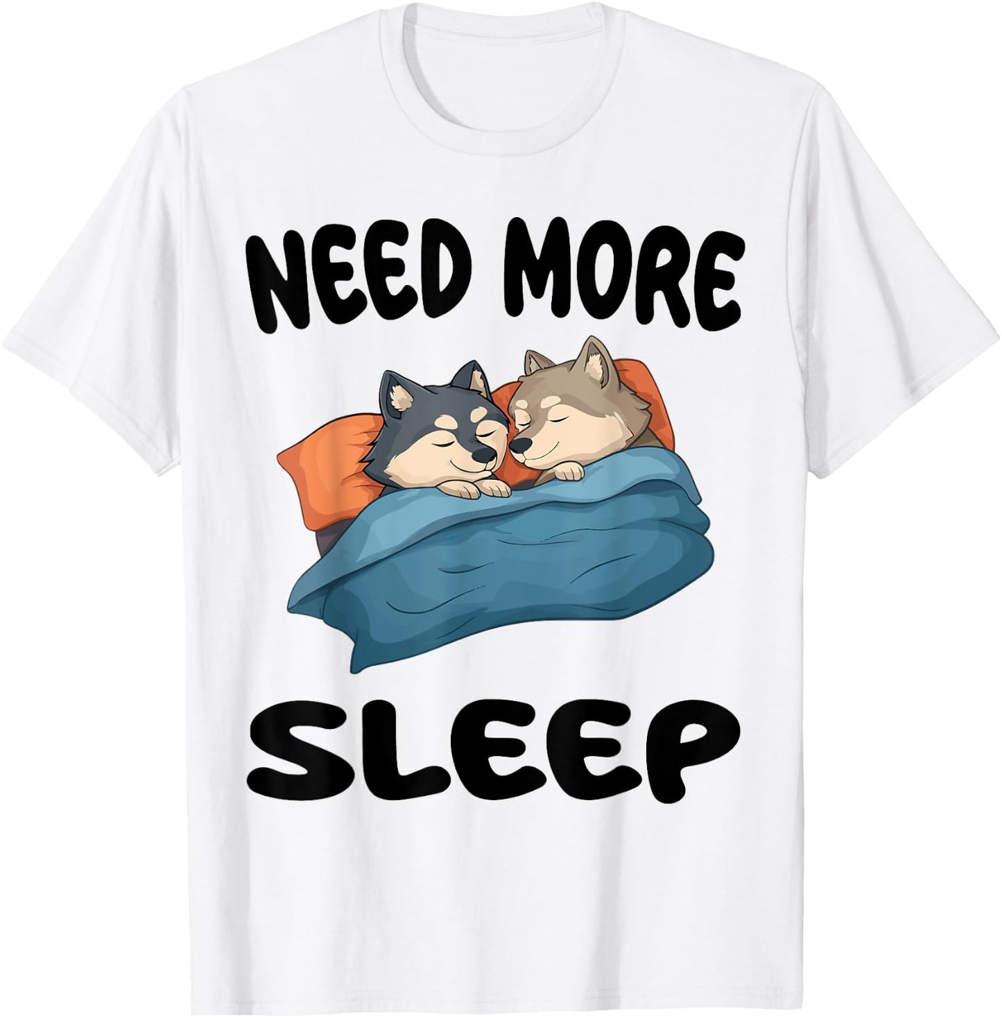 Cute Wolf Need More Sleep Pajamas Nightgown T-Shirt - T-Shirt | White