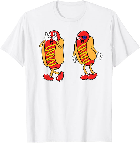 Hot Dog Griddy Dance Hotdog 4th of July Boys Kids Toddler T-Shirt - T-Shirt | White